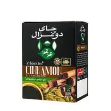 چای سیاه با هل و دارچین دو غزال وزن 400 گرم