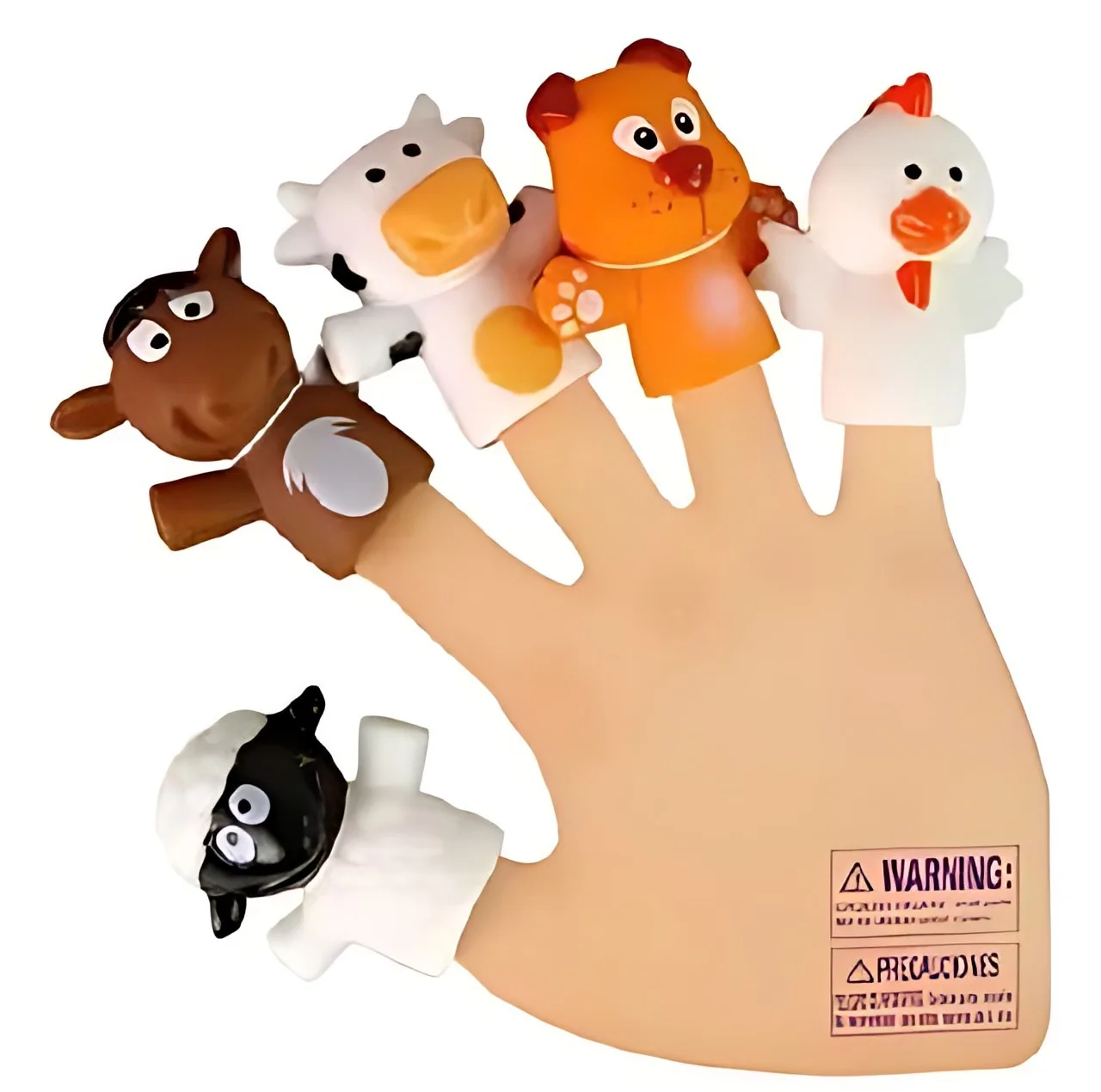 عروسک انگشتی ناب سل مدل سیلیکونی طرح حیوانات مزرعه بامزه کد FINGER PUPPET NAAB001 مجموعه 5 عددی