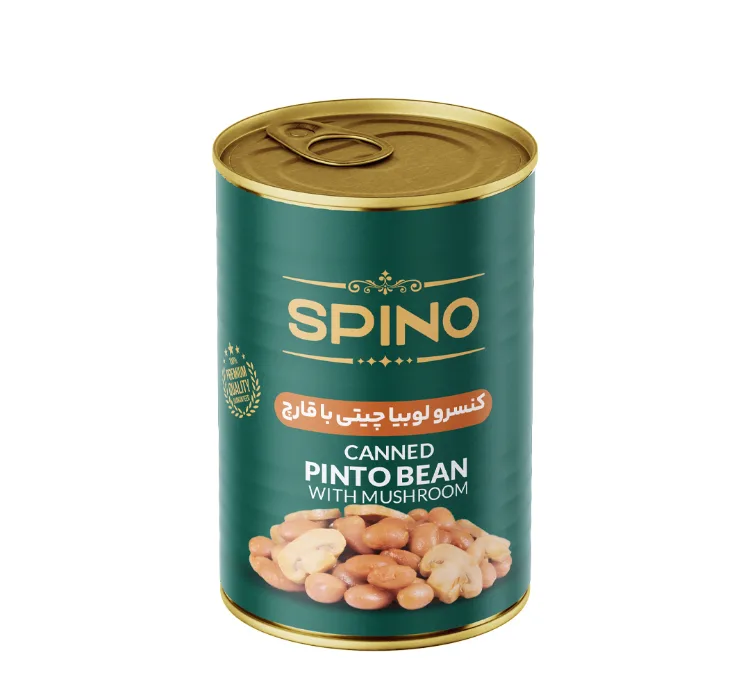 کنسرو لوبیا چیتی با قارچ اسپینو وزن 380 گرم
