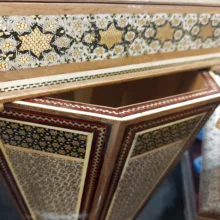 ست جعبه دستمال کاغذی و سطل خاتم کاری کد 251