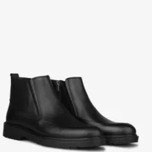 نیم بوت چرم طبیعی مردانه مونو کد J5532-001 رنگ مشکی