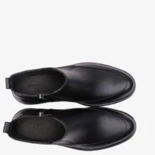 نیم بوت چرم طبیعی مردانه مونو کد J5532-001 رنگ مشکی