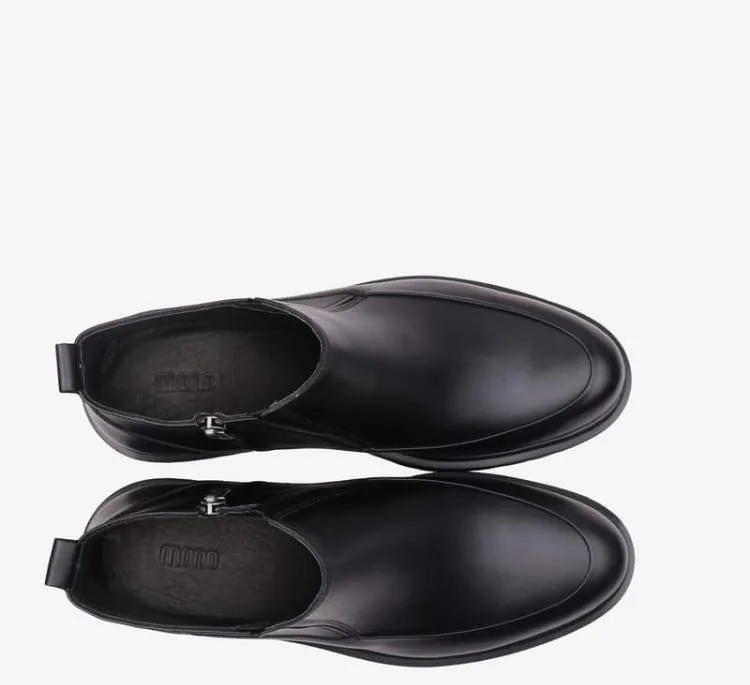 نیم بوت چرم طبیعی مردانه مونو کد J5532-001 رنگ مشکی