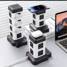 چندراهی برق ایستاده هوشمند ۲۵۰۰ وات مدل Intelligent Vertical Socketبرج با شارژر USB و وایرلس