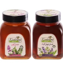 عسل طبیعی چهل گیاه و گون رویال کندو کوهرنگ وزن 900 گرم بسته 2 عددی