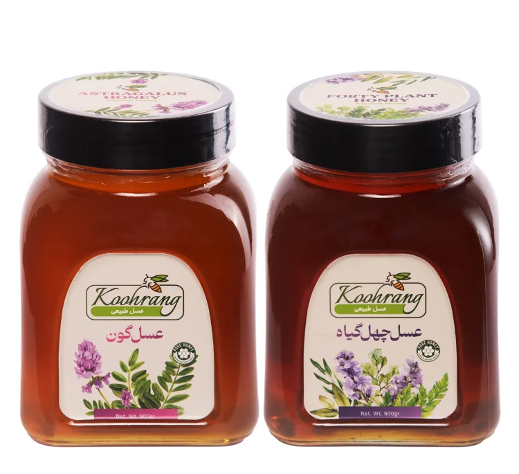 عسل طبیعی چهل گیاه و گون رویال کندو کوهرنگ وزن 900 گرم بسته 2 عددی