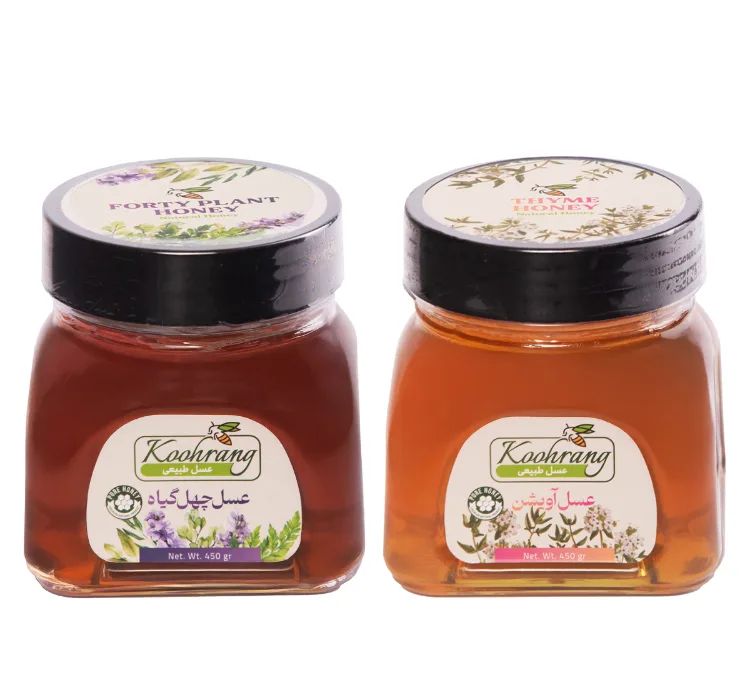 عسل طبیعی چهل گیاه و آویشن رویال کندو کوهرنگ وزن 450 گرم بسته 2 عددی