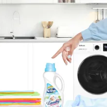 مایع لباسشویی اکتیو مخصوص کودک رنگ آبی حجم 1500 میلی لیتر