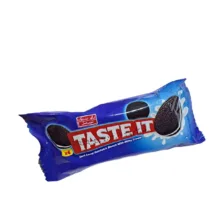 بیسکویت کاکائویی تیره با کرم شیری test it شیرین عسل وزن 30 گرم