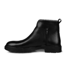 نیم بوت چرم طبیعی مردانه مونو کد J5525-001 رنگ مشکی