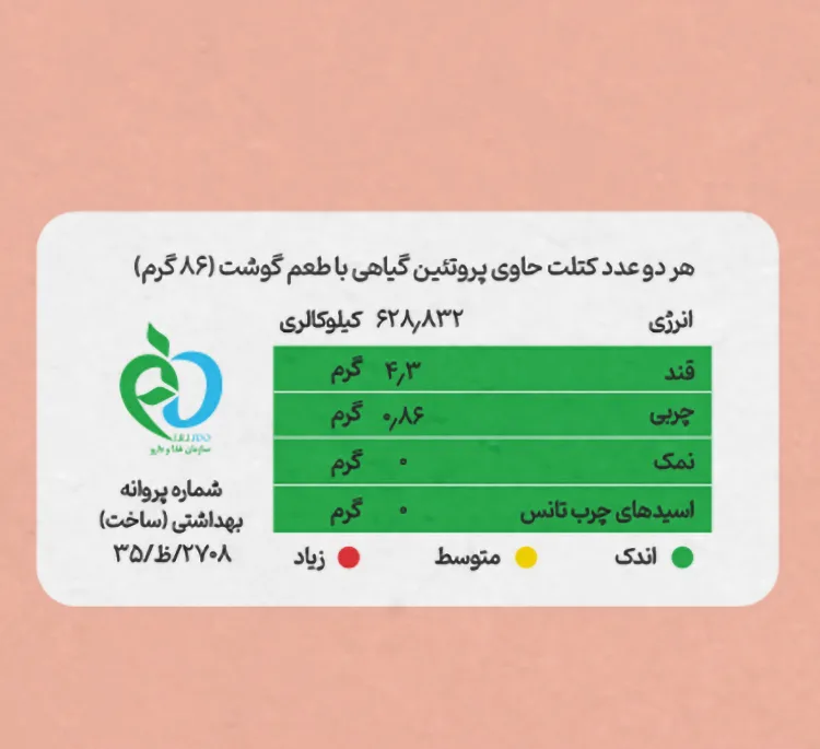 پودر کتلت گیاهی با طعم گوشت نیواگ وزن 300 گرم