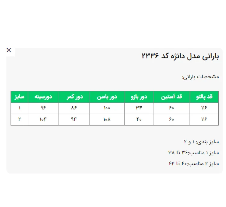 بارانی زنانه السانا مدل دانژه کد 233628