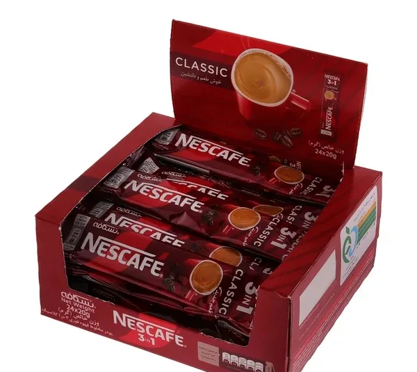 پودر مخلوط قهوه فوری 3×1 کلاسیک نسکافه وزن 20 گرم بسته 24 عددی