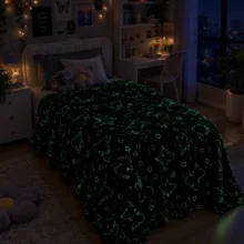 پتو مسافرتی 1 نفره مدل شب نما طرح پروانه سایز 160×200 سانتی متر