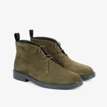 بوت مردانه چرم مشهد مدل J6197 رنگ سبز ارتشی