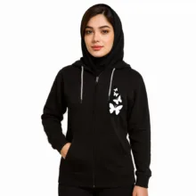 سویشرت زنانه طرح پروانه کد F32 رنگ مشکی