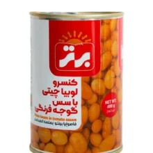 کنسرو لوبیا چیتی با سس گوجه فرنگی برتر وزن 400 گرم