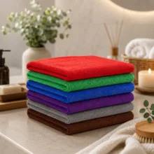 دستمال مایکروفایبر نانو حوله‌ای مدل پرزدار بسته ۶ عددی