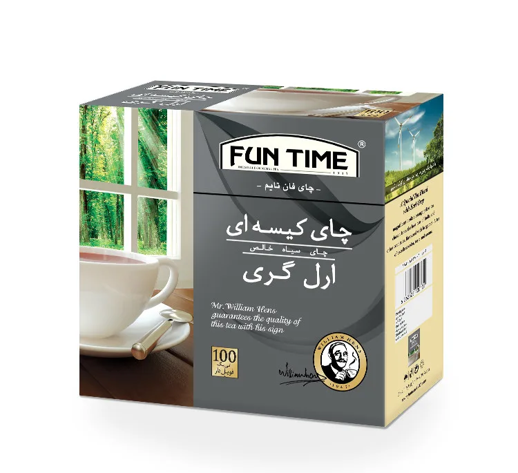 چای سیاه کیسه ای فان تایم مدل ارل گری بسته 100 عددی