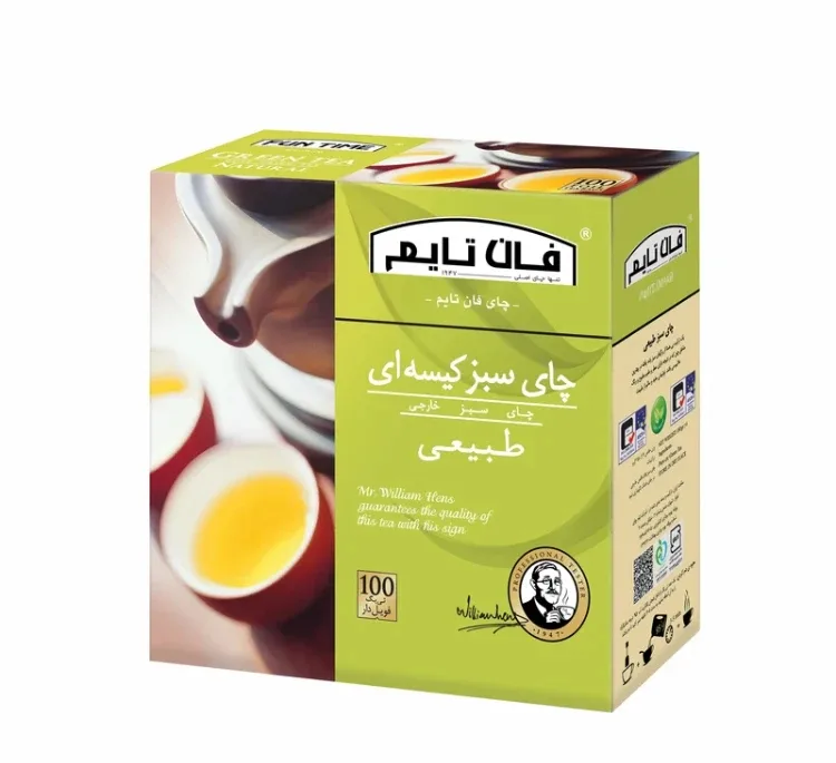 چای سبز کیسه ای طبیعی فان تایم بسته 100 عددی