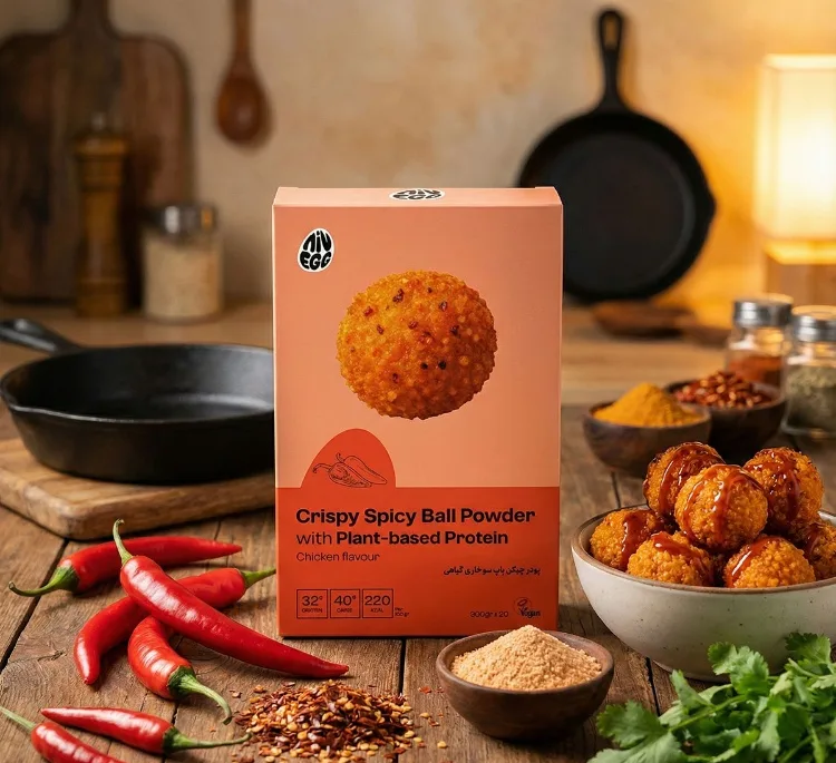 پودر چیکن پاپ سوخاری گیاهی با طعم مرغ نیمه آماده نیواگ وزن 300 گرم