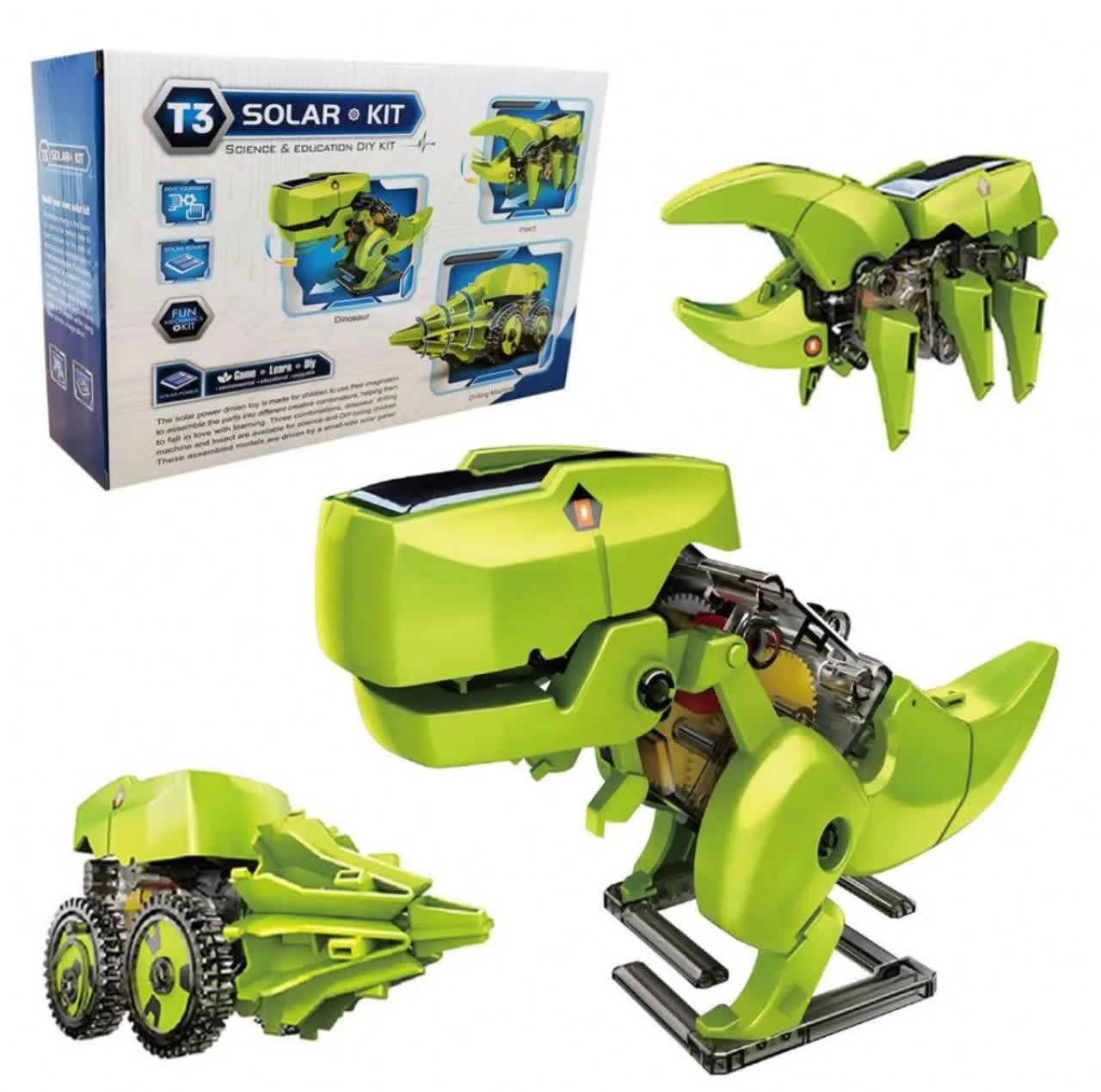 کیت آموزشی ناب سل مدل کیوت سان لایت ربات خورشیدی T3 کد T3 SOLAR KIT DINOSAUR 3IN1