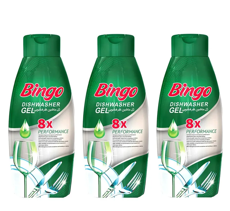 ژل ماشین ظرفشویی بینگو مدل 8x وزن 900 گرم مجموعه 3 عددی