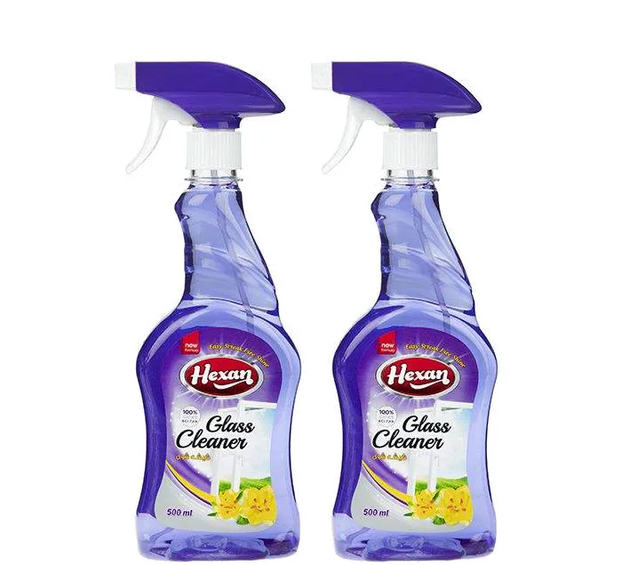 اسپری شیشه پاک کن هگزان مدل Purple حجم 500 میلی لیتر مجموعه 2 عددی
