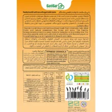 گرانولا فیتنس مغزهای خوراکی و بادام زمینی و میوه خشک بانی بار وزن 380 گرم