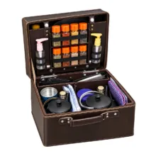 ست کیف پیکنیک و باربیکیو سفری مدل چرمی بسته 38 عددی
