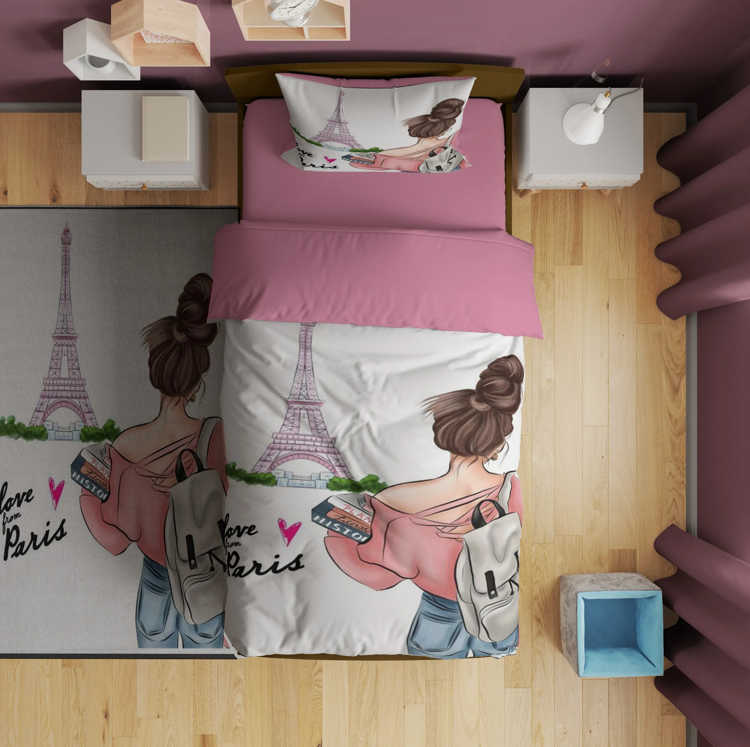 سرویس خواب 1 نفره 4 تکه مدل A290 میکروچاپ دیجیتال
