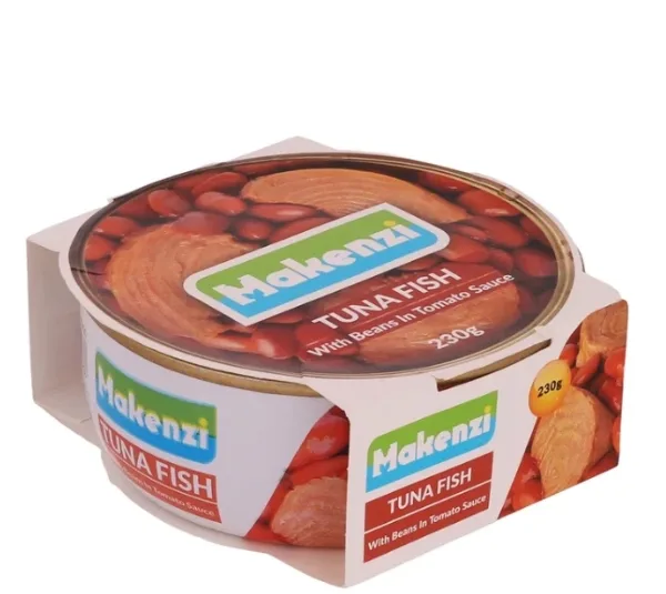 کنسرو ماهی تون با لوبیا چیتی در سس گوجه فرنگی مکنزی وزن 230 گرم
