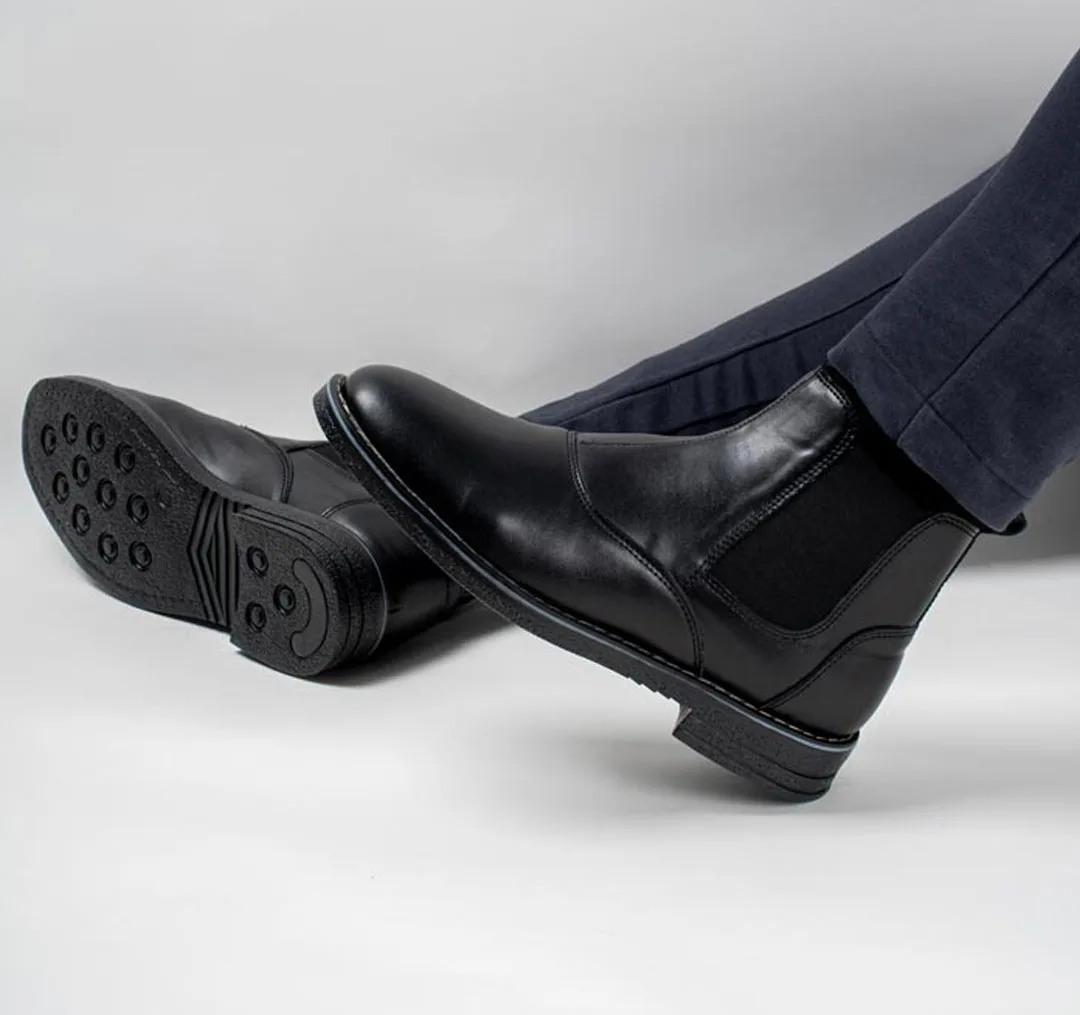نیم بوت مردانه مدل چلسی ضد آب کد 4806 رنگ مشکی