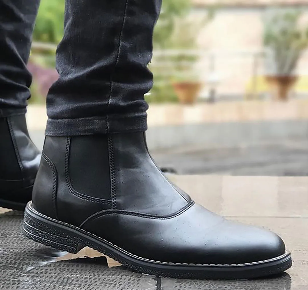 نیم بوت مردانه مدل چلسی ضد آب کد 4806 رنگ مشکی