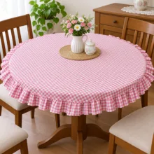 رومیزی مدل چھارخانہ ی گرد سایز 130 × 130 سانتی متر