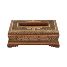 جعبه دستمال کاغذی خاتم کاری فراز هنر مدل بغل کاس