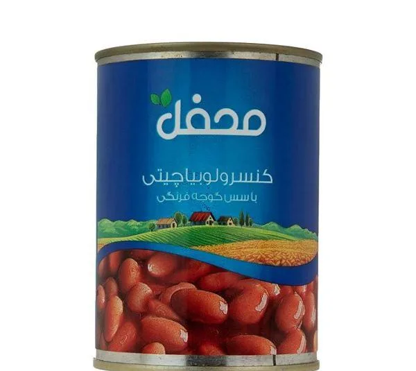کنسرو لوبیا چیتی در سس گوجه فرنگی محفل وزن 380 گرم