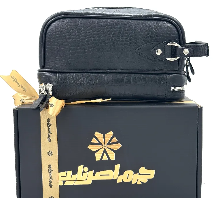 کیف دستی مردانه چرم اصل نایب مدل زیر زیپ کد 136