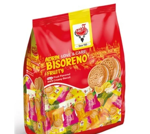 بیسکویت میوه ای آدرین وزن 460 گرم بسته 40 عددی