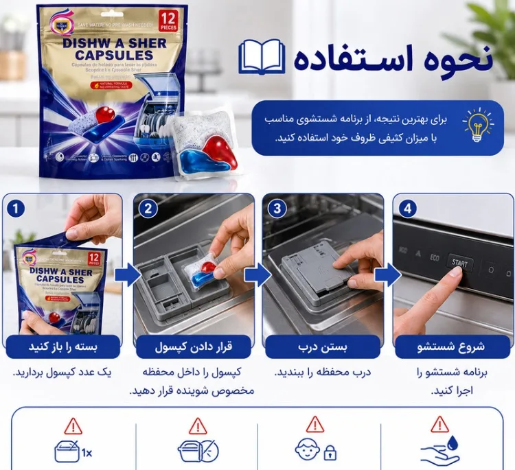 قرص ماشین ظرفشویی فرانک مدل E-328 بسته 12 عددی