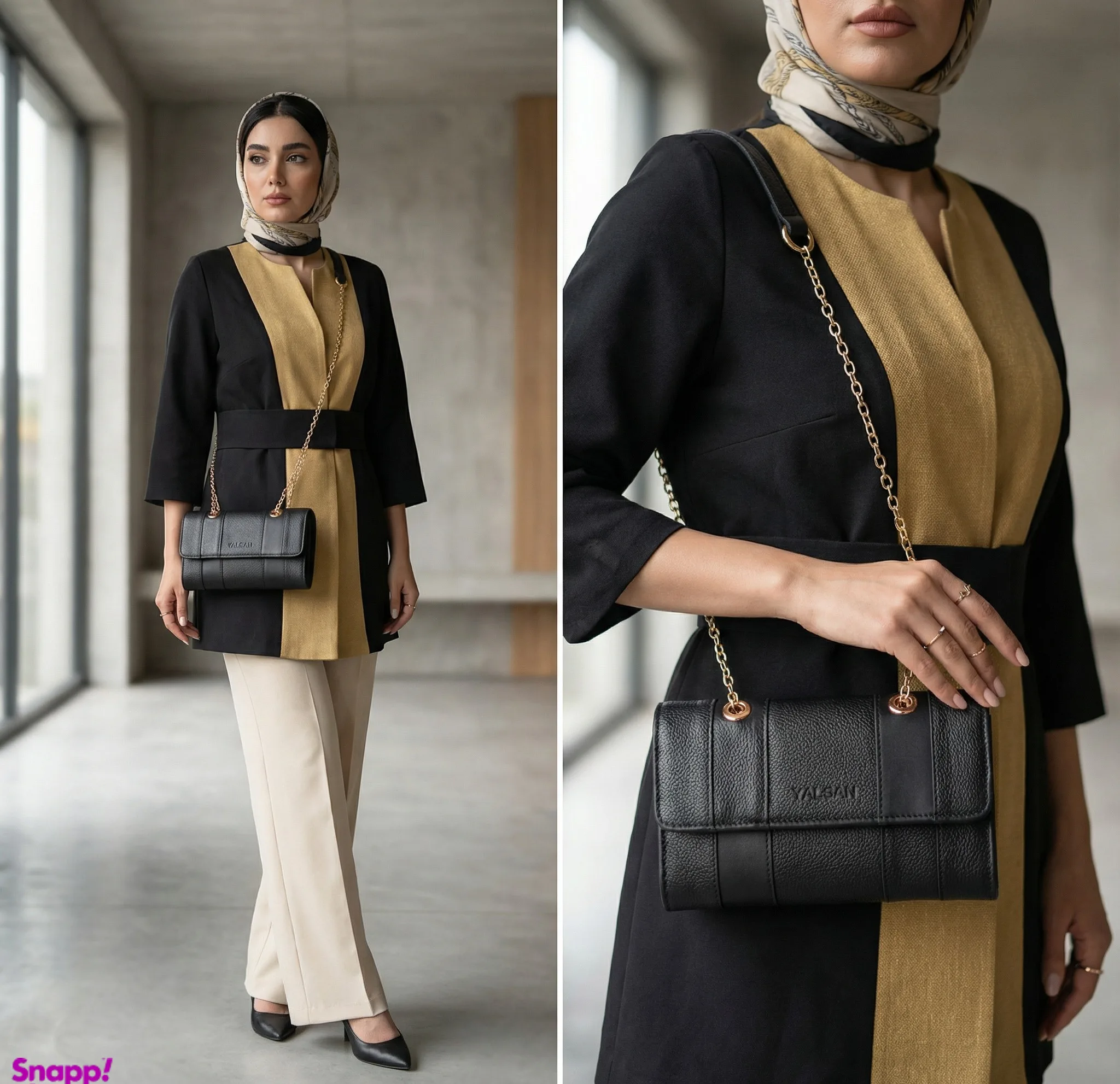 کیف دوشی زنانه چرم یلسان مدل تیکا کد 213-MC