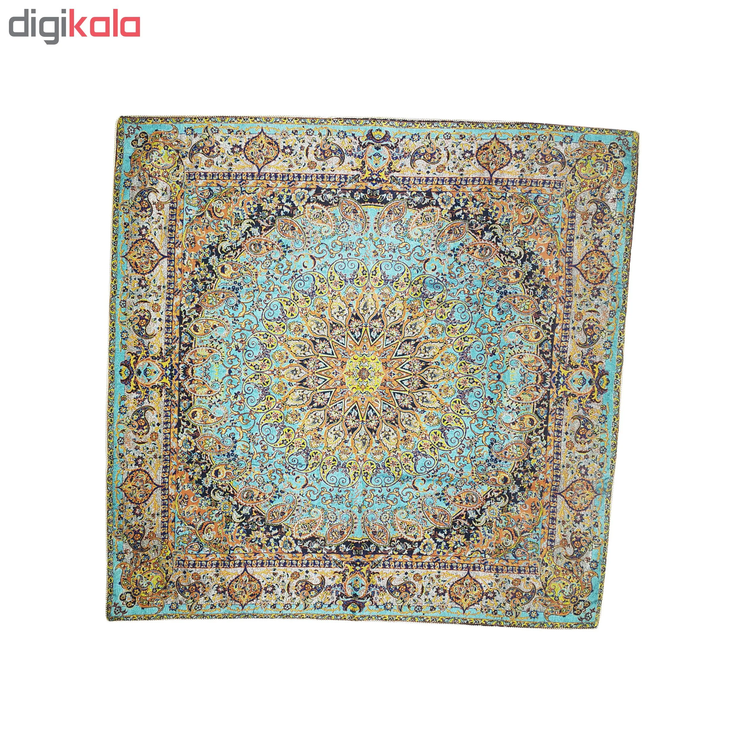 ست 5 تکه رومیزی ترمه ابریشمی طرح خورشید مدل SABZ5/5