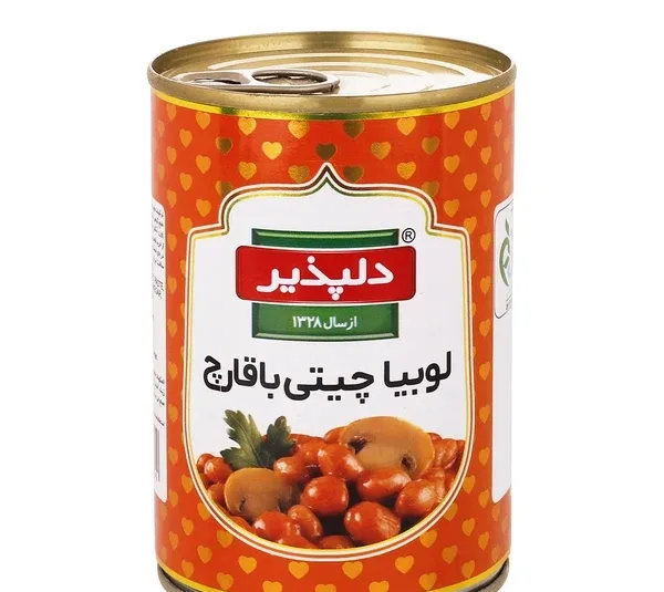 کنسرو لوبیا چیتی با قارچ دلپذیر وزن 420 گرم