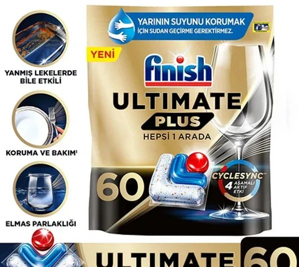 قرص ماشین ظرفشویی فینیش مدل Ultimate Plus Hepsi 1 Arada بسته 60 عددی