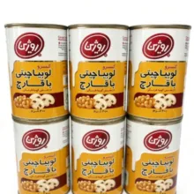 کنسرو لوبیا چیتی با قارچ روژین وزن 400 گرم بسته 6 عددی