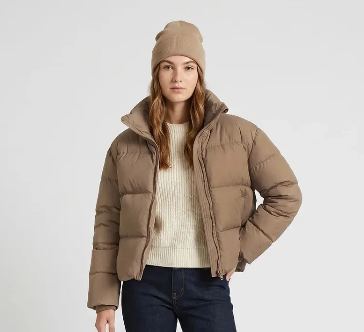 کاپشن زنانه مدل GD-o-22014466 رنگ نسکافه ای