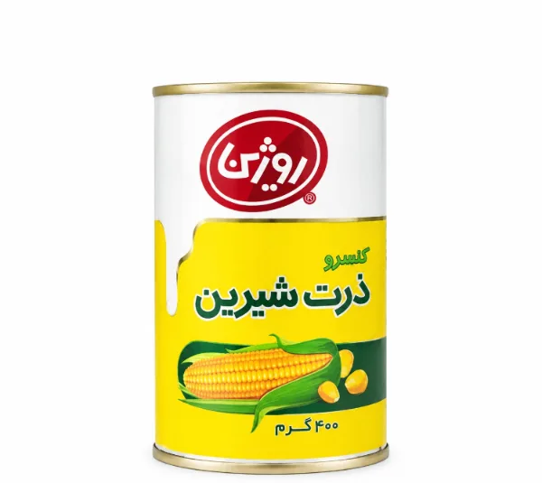 کنسرو ذرت شیرین روژین وزن 400 گرم بسته 6 عددی