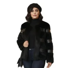 پالتو زنانه طرح سنگی مدل 212 رنگ مشکی