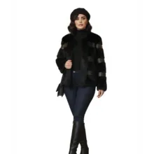 پالتو زنانه طرح سنگی مدل 212 رنگ مشکی