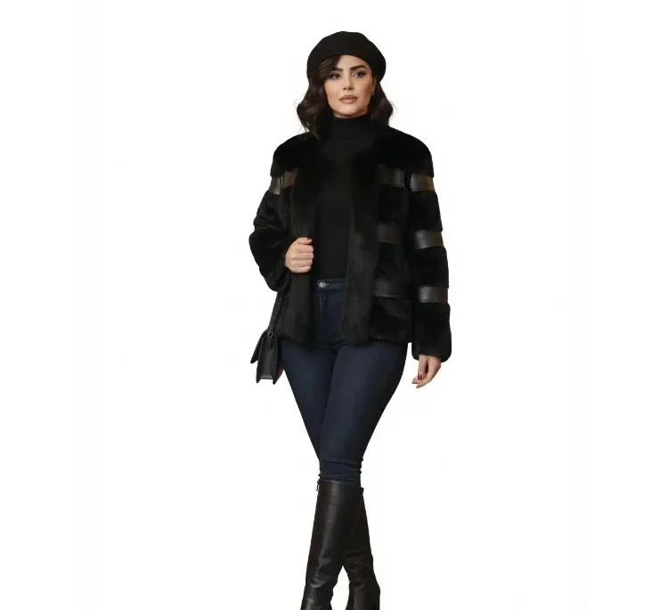 پالتو زنانه طرح سنگی مدل 212 رنگ مشکی